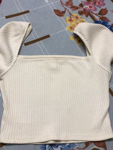 Ribbed Square Neck Crop Top