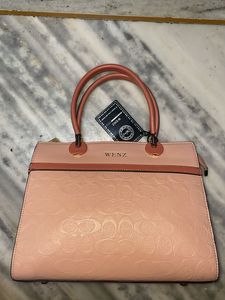 Chic Pink Embossed Handbag