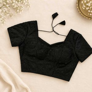 Elegant Black Embroidered Blouse