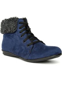 Bruno Mannetti Navy Blue Suede Boots