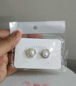 Elegant Pearl &amp; Gemstone Earrings combo of 3