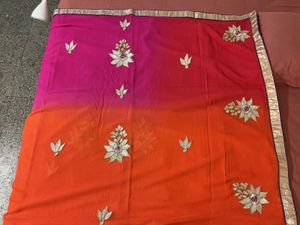 PURE CHIFFON Designer Ombre Saree with Embroidery