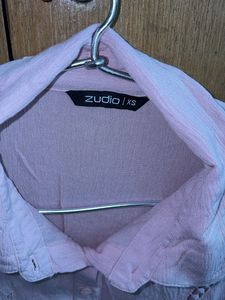 Pink Collared Long Sleeve Blouse