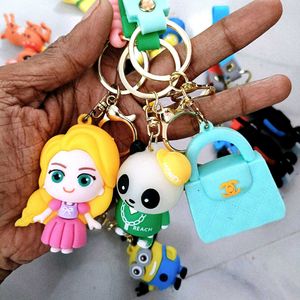 Pack Of 10 Pc different Character Keychains, (New)