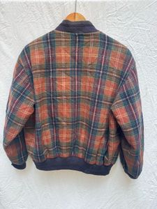 Vintage Plaid Bomber Jacket