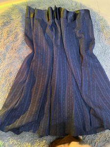 Navy Blue Striped Skirt