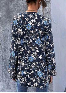 Chic Floral Print Long Sleeve Top