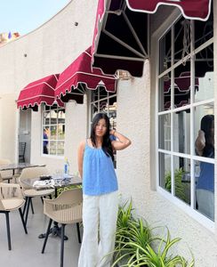 Light Blue Spaghetti Strap Tank Top(S)