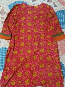 Vibrant Pink Printed Kurta