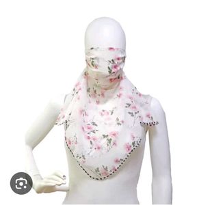 Floral Print Scarf with Face Covering