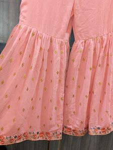 Elegant Pink Embroidered Kurta garara