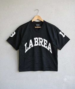 LA BREA Black Mesh Sports T-Shirt