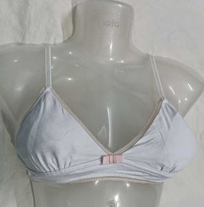 Light Blue⭐ Triangle Bra with Lace Trim