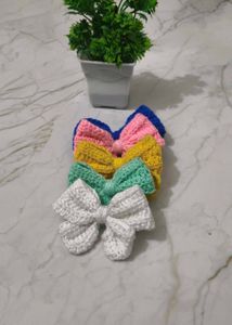 Handmade Crochet Hair Clips - Set Of 5