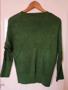 Green Butterfly Embellished Sweater