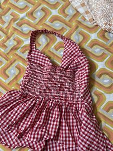 Gingham Twist Front Top