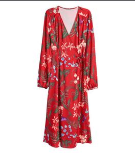 Vibrant Floral Wrap Dress
