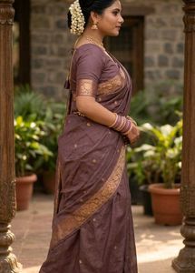 Mauve Banarasi Silk Saree