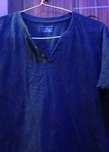 Men's Dark Blue Henley T-Shirt