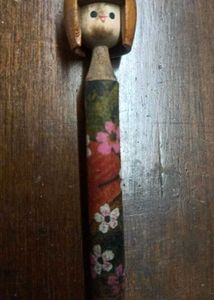 vintage kokeshi doll pen (collectible)