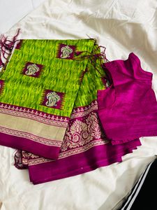 Designer Saree With Stitched Blouse
