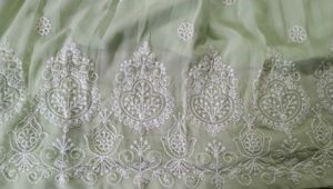 Pastel Anarkali Kurta With Chikankari Work