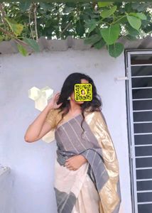Elegant Grey and Cream Saree🩶👀