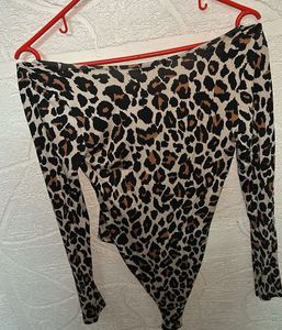 Leopard Print Long Sleeve Bodysuit