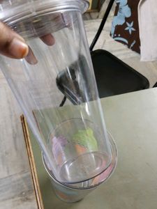 Big Glass With Straw Hole.