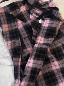 H&amp;M Pink &amp; Black Plaid Mini Dress