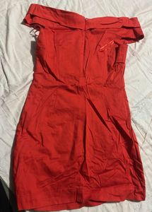 Chic Red Off-Shoulder Dress