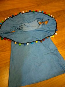 Blue Pom-Pom Dress