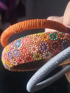 Bright Floral with accent Bangels Set