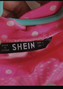 Vibrant Pink Shein Polka Dot Top