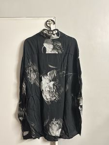Men's Black Floral Print Shirt