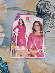 Pink Kurta with Stone Work