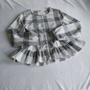 Cute Zara Gingham Ruffle Top🎀✨️