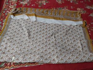 elegant White &amp; Yellow Beautiful Saree🤍✨