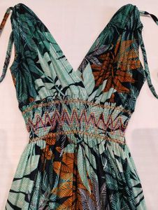 Tropical Print Beach Dress