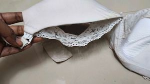 White maternity Bra with Lace Detail