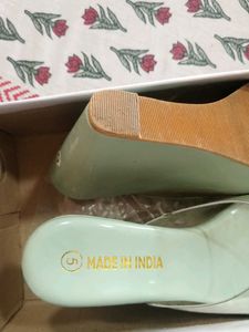 Mint Green Clear Strap Flats