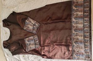 Designer Silk Blouse with Embellished Sleeves