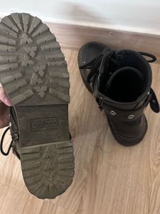 Black Buckle Platform Boots