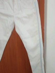 Cream Colored Pants with Side Stripe