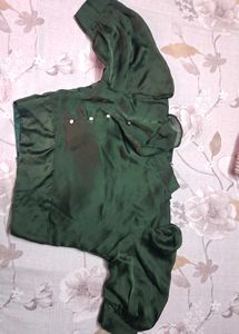 Elegant Emerald Green Silk Blouse