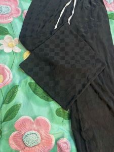 Black design flare pants
