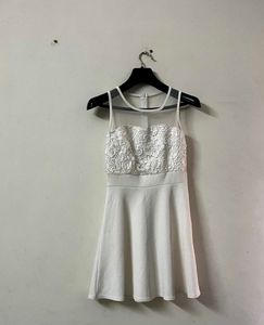 White Lace Skater Dress