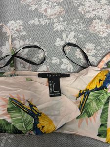 Tropical Parrot Print Crop Top beach
