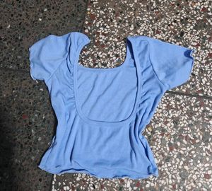 Cute Light Blue Cropped Top