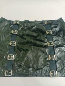 Edgy Black Sexy Buckle Skirt Size M